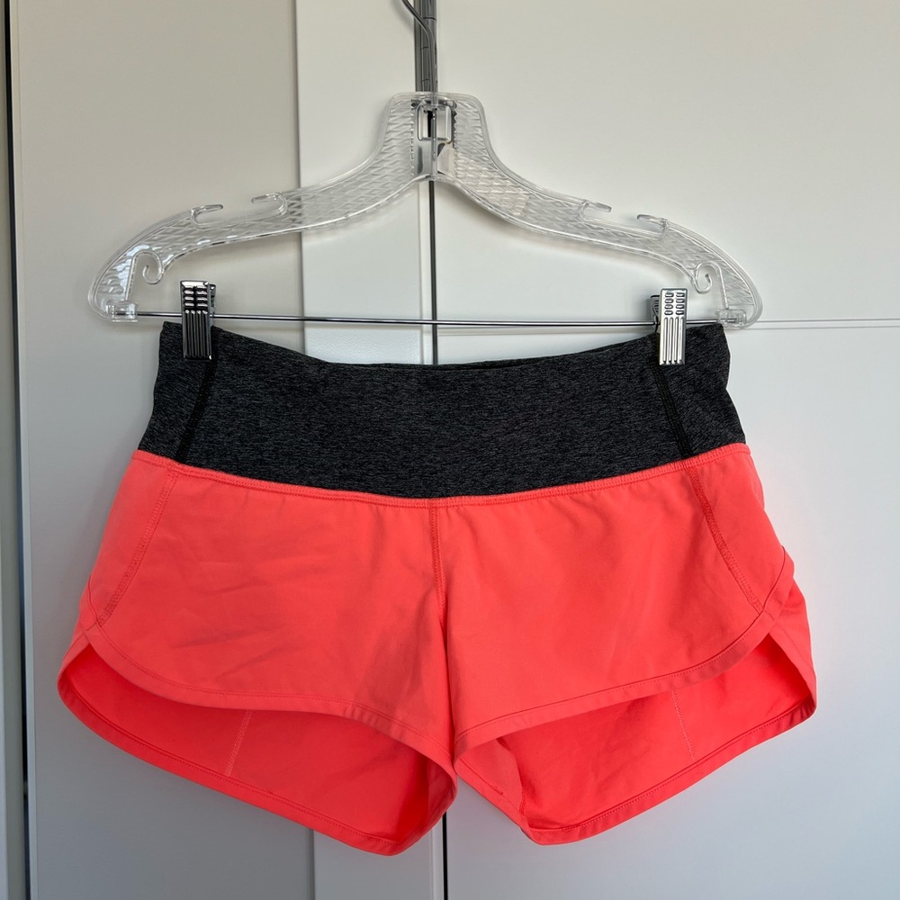 Women's Lululemon Coral and Gray Athletic Shorts
